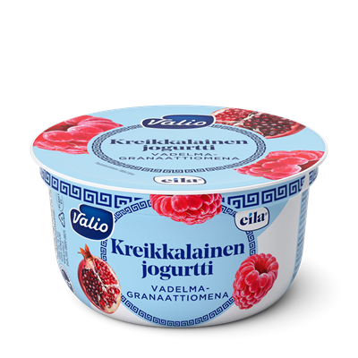 Valio kreikkalainen jogurtti 150 g vadelma-granaattiomena laktoositon