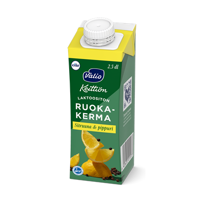 Valio Keittiön ruokakerma sitruuna ja pippuri UHT laktoositon 2,5 dl