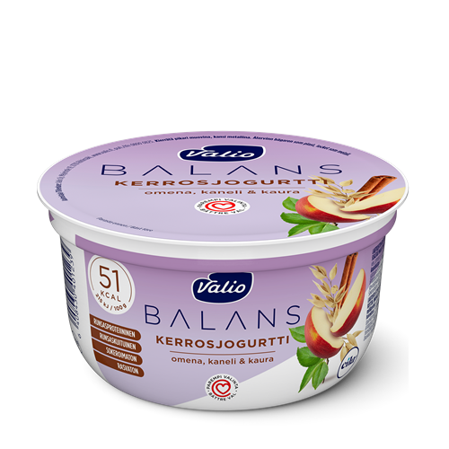 Valio Balans kerrosjogurtti 150 g omena-kaneli-kaura rasvaton laktoositon