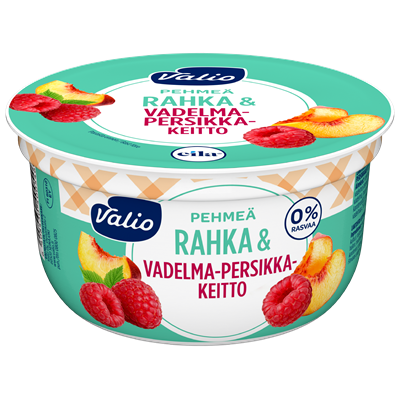 Valio pehmeä rahka & vadelma-persikkakeitto laktoositon 150 g