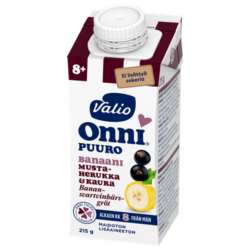 Valio Onni® Banaani-mustaherukkakaurapuuro 215 g UHT (alk 8 kk)