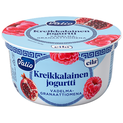 Valio kreikkalainen jogurtti vadelma-granaattiomena laktoositon 150 g