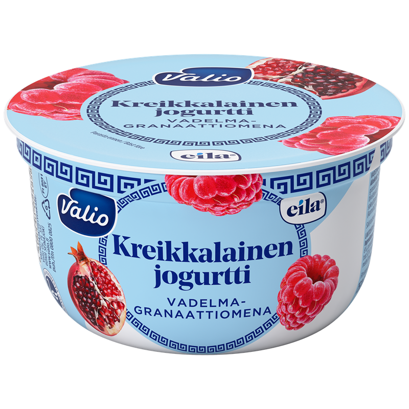 Valio kreikkalainen jogurtti vadelma-granaattiomena laktoositon 150 g