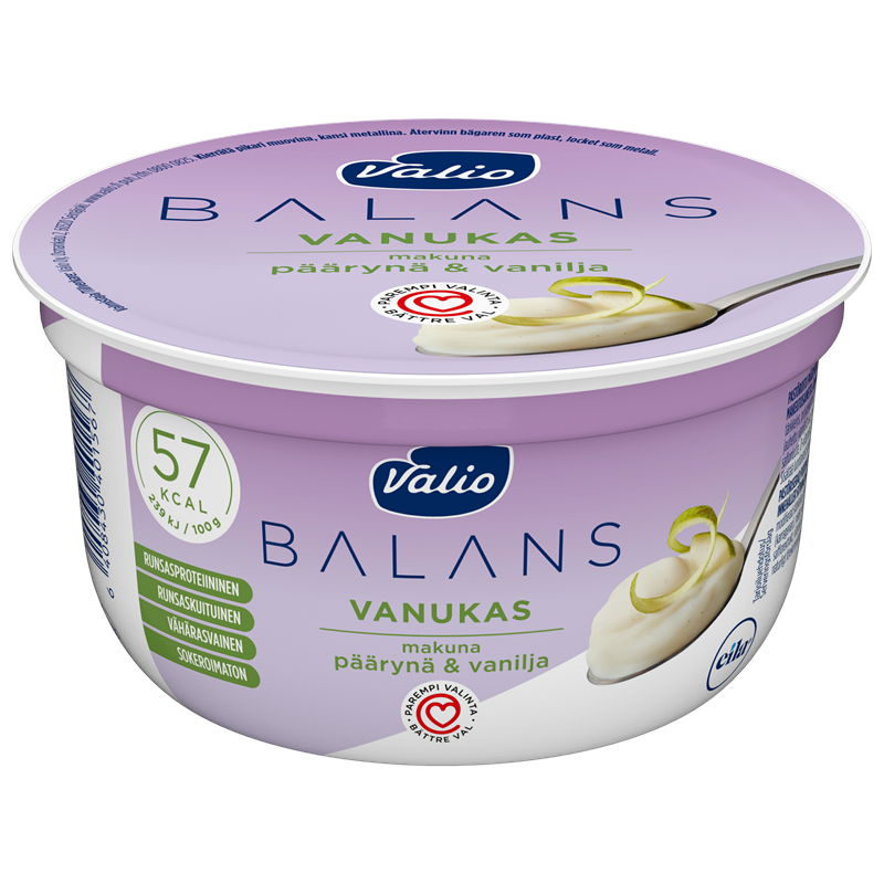 Valio Balans vanukas päärynä-vanilja laktoositon 150 g
