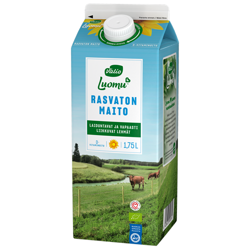 Valio Luomu™ D-vitaminoitu rasvaton maito 1,75 l