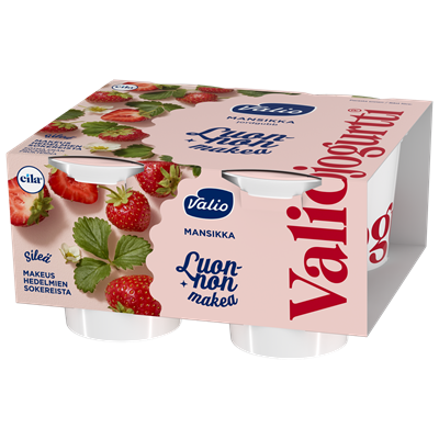 Valiojogurtti® Luonnon makea mansikka laktoositon 4x125 g