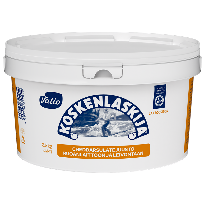 Valio Koskenlaskija® cheddar sulatejuusto sanko laktoositon e2,5 kg