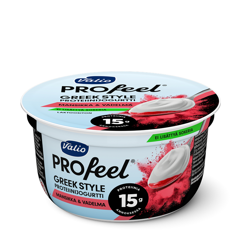 Valio PROfeel® Greek Style proteiinijogurtti 160 g mansikka-vadelma laktoositon