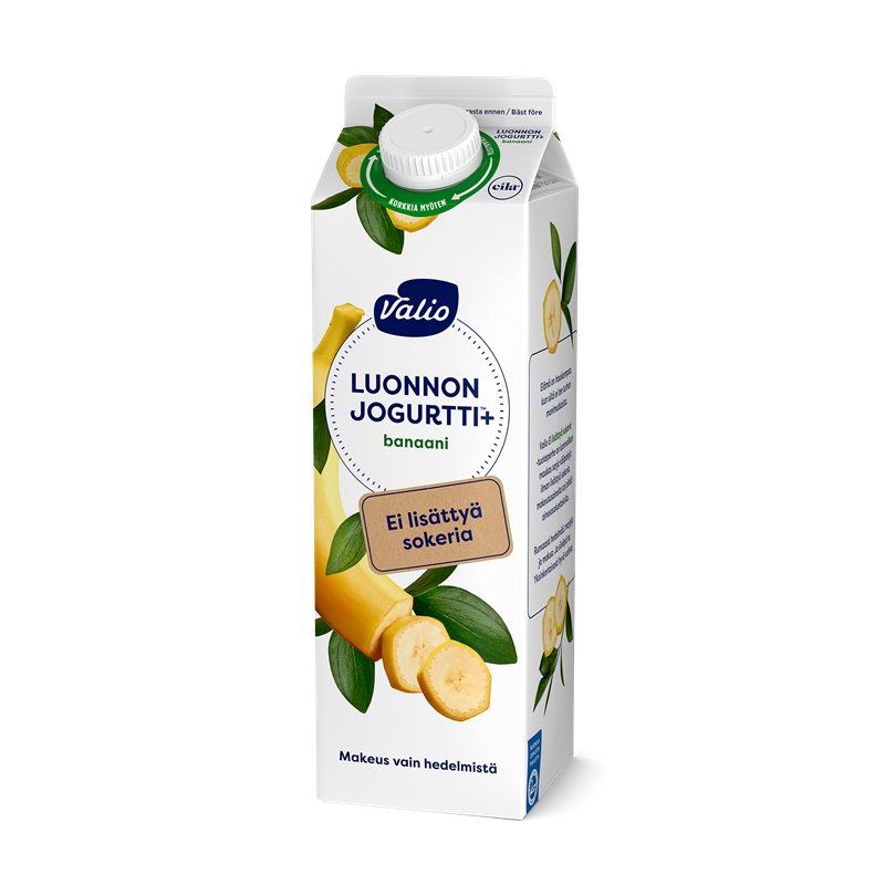 Valio Luonnonjogurtti+™ banaani 1 kg ei lisättyä sokeria, laktoositon