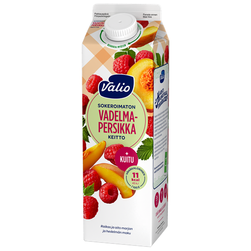 Valio vadelma-persikkakeitto+kuitu 1 kg sokeroimaton