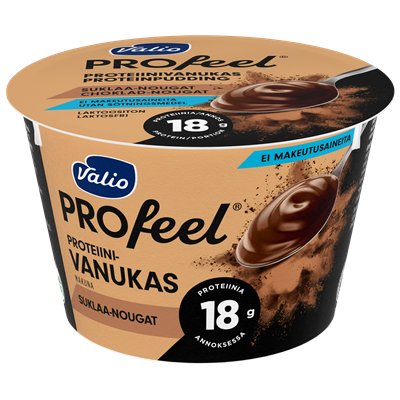 Valio PROfeel® proteiinivanukas 185 g suklaa-nougat makeutusaineeton laktoositon