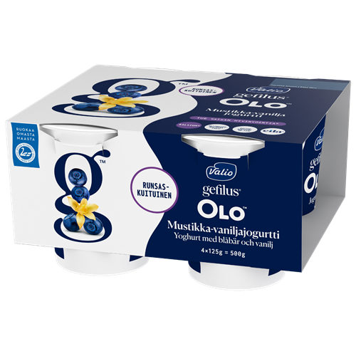 Valio Gefilus® OLO™ jogurtti mustikka-vanilja laktoositon 4x125 g