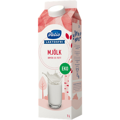 Valio Laktosfri mjölkdryck ekologisk 3% 1 L
