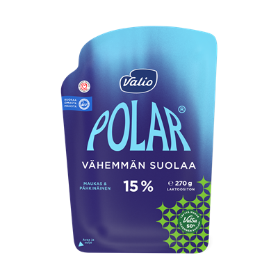 Valio Polar® Vähemmän suolaa 15 % e270 g viipale ValSa®