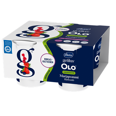 Valio Gefilus® OLO™ jogurtti marjapommi sokeroimaton laktoositon 4x125 g