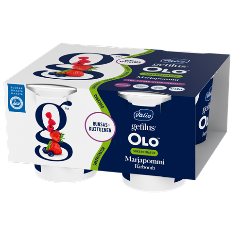 Valio Gefilus® OLO™ jogurtti marjapommi sokeroimaton laktoositon 4x125 g