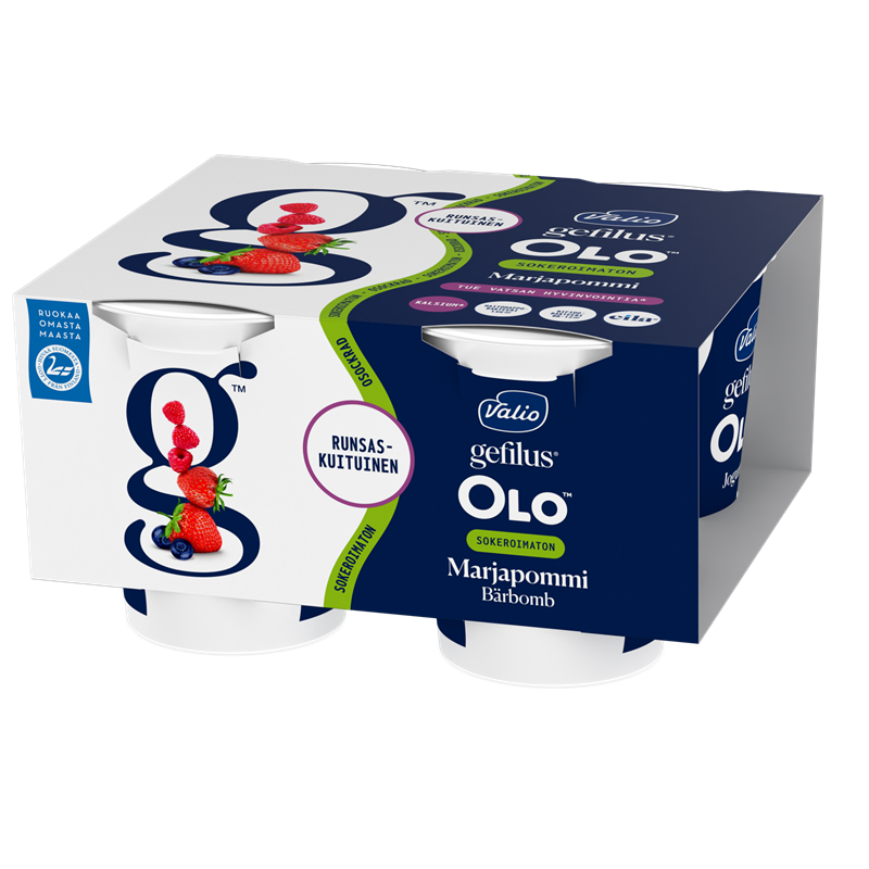 Valio Gefilus® OLO™ jogurtti marjapommi sokeroimaton laktoositon 4x125 g