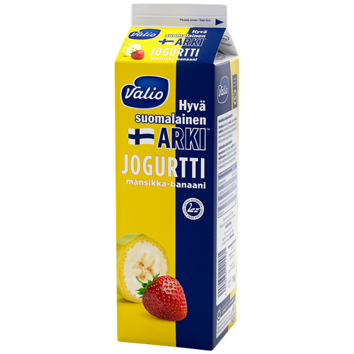 Valio Hyvä suomalainen Arki® jogurtti mansikka-banaani 1 kg
