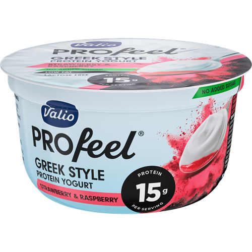 Valio PROfeel® Greek Style proteinyoghurt 160 g jordgubb-hallon laktosfri