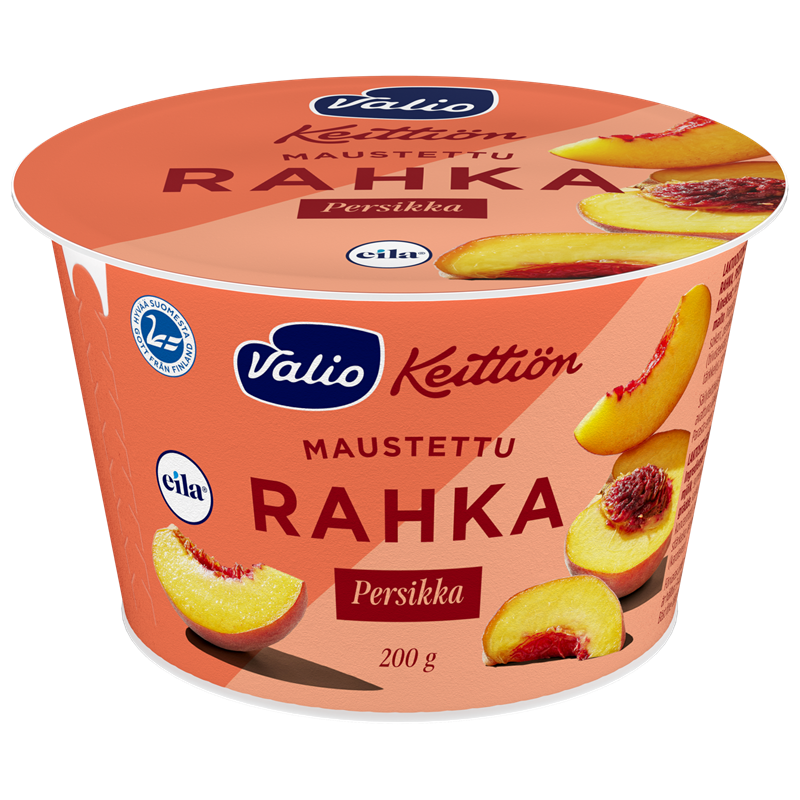 Valio Keittiön maustettu rahka persikka laktoositon 200 g