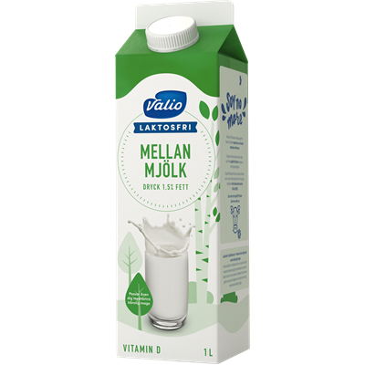 Valio Laktosfri mellanmjölkdryck 1,5% 1L