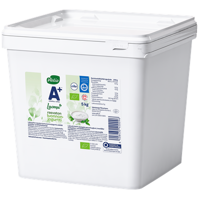Valio A+™ Luomu™ luonnonjogurtti maustamaton rasvaton laktoositon 5 kg
