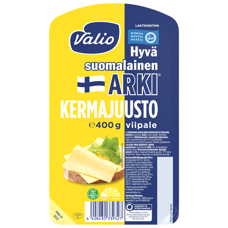 Valio Hyvä suomalainen Arki® kermajuustoviipale e400 g