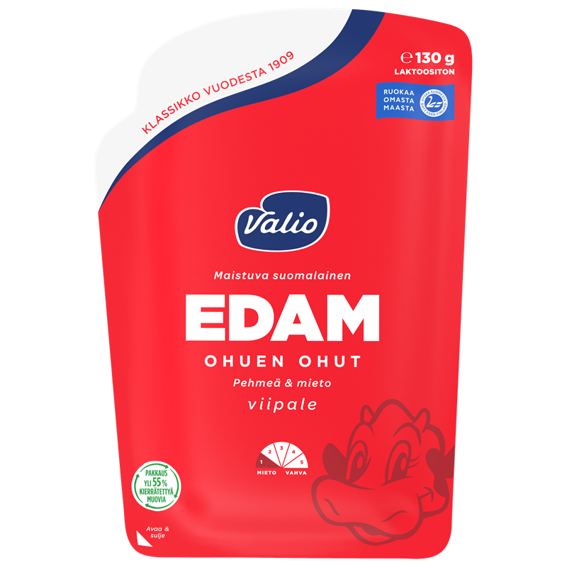 Valio Edam ohuen ohut juustoviipale e130 g