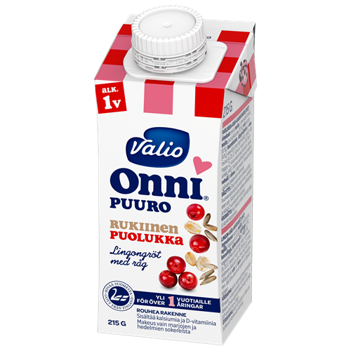 Valio Onni® rukiinen puolukkapuuro 215 g UHT (alk 1 v)