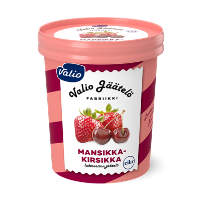 Valio jäätelö 480 ml mansikka-kirsikka laktoositon