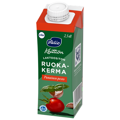 Valio Keittiön ruokakerma punainen pesto UHT laktoositon 2,5 dl