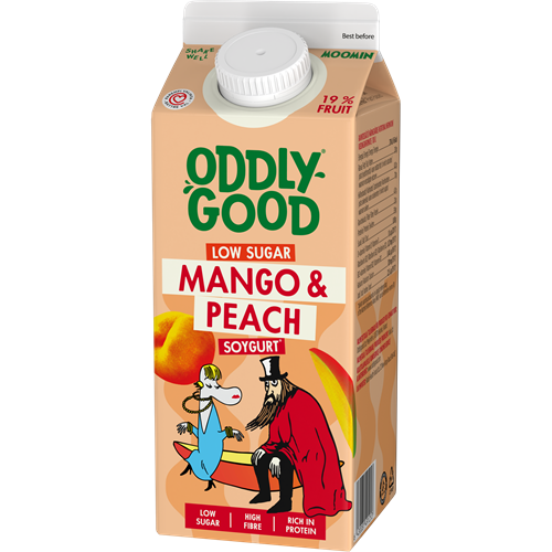 Oddlygood® Soygurt med låg sockerhalt 750 g mango & persika