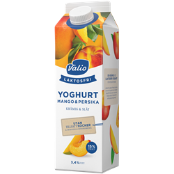 Valio Laktosfri yoghurt mango & persika utan tillsatt socker 1000 g