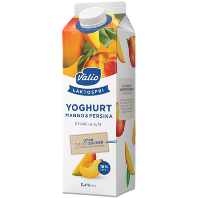 Valio Laktosfri yoghurt mango & persika utan tillsatt socker 1000 g