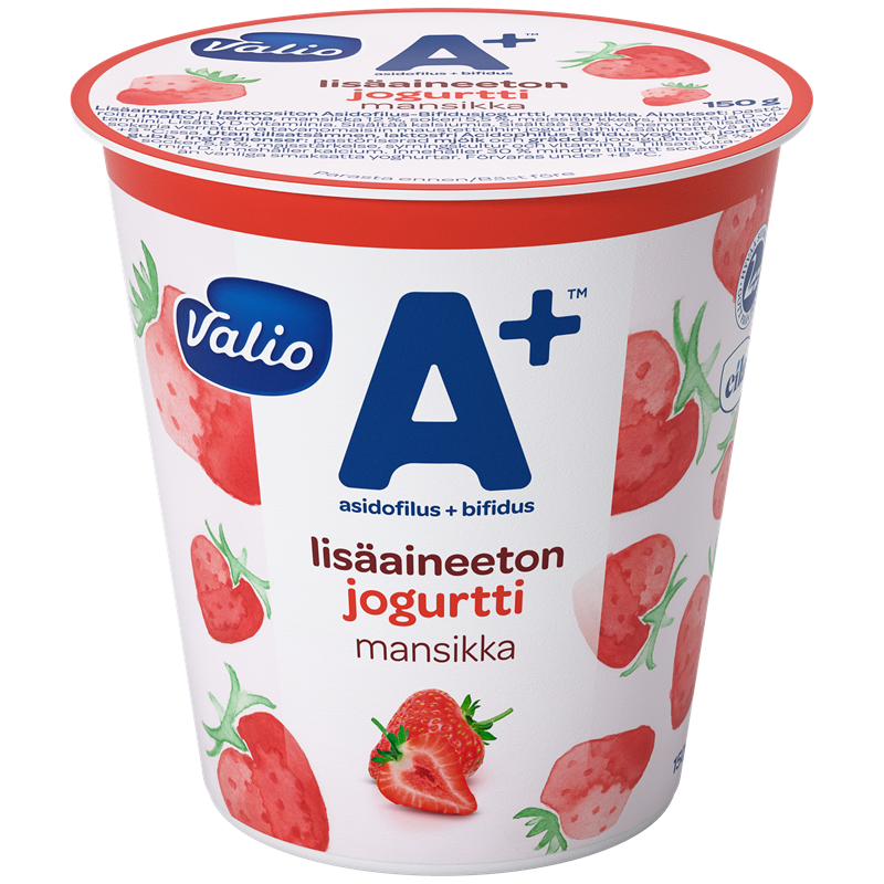 Valio A+™ jogurtti mansikka lisäaineeton laktoositon 150 g
