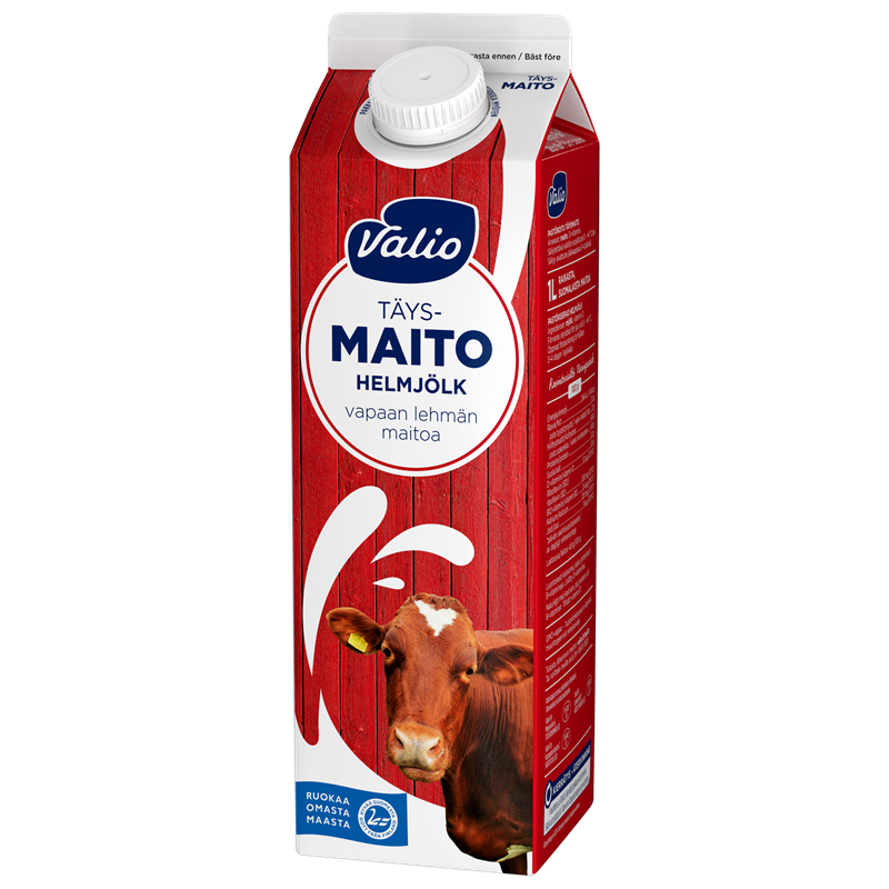 Valio vapaan lehmän täysmaito 1 l