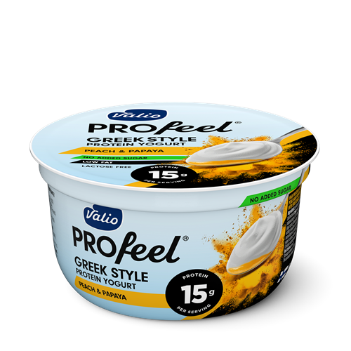 Valio PROfeel® Greek Style proteinyoghurt 160 g persika-papaya laktosfri