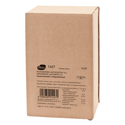 Valio ruokakerma 15 % UHT laktoositon novobox  10 l