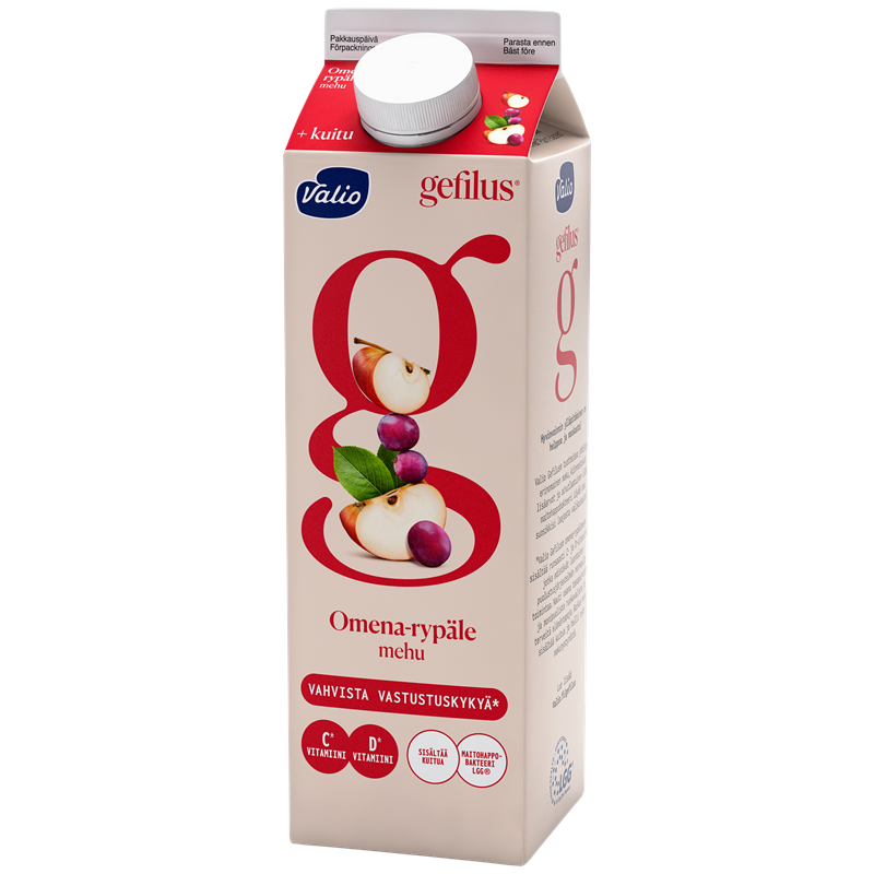 Valio Gefilus® mehu 1 l omena-rypäle+kuitu