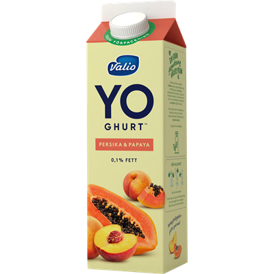 Valio YO-ghurt™ persika-papaya 0,1 % 1000g