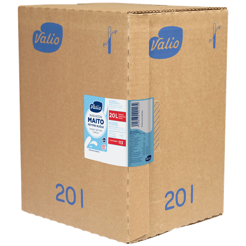 Valio vapaan lehmän rasvaton maito 20 l novobox