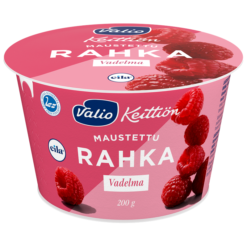 Valio Keittiön maustettu rahka vadelma laktoositon 200 g