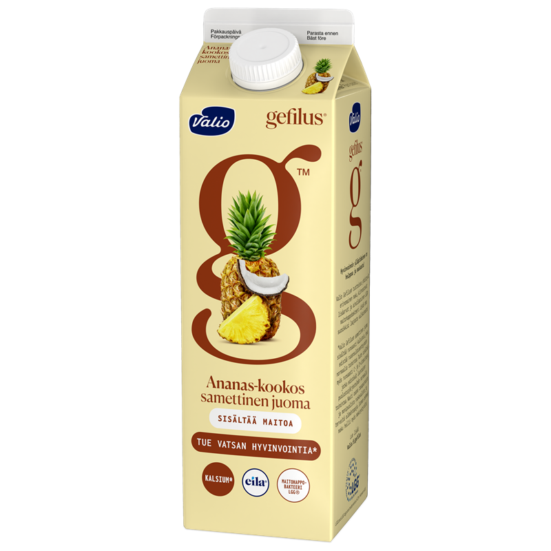 Valio Gefilus® samettinen juoma 1 l ananas-kookos laktoositon